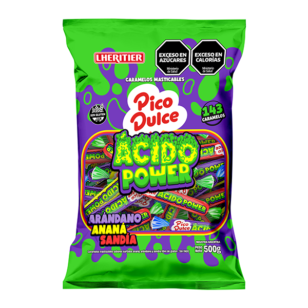 Producto - MASTICABLE PICO DULCE ACIDO POWER LHERITIER 500GR