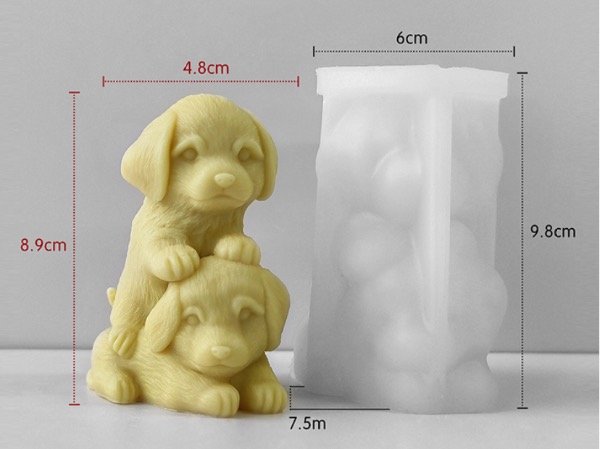 Producto - MOLDE SILICONA PERROS JUGANDO