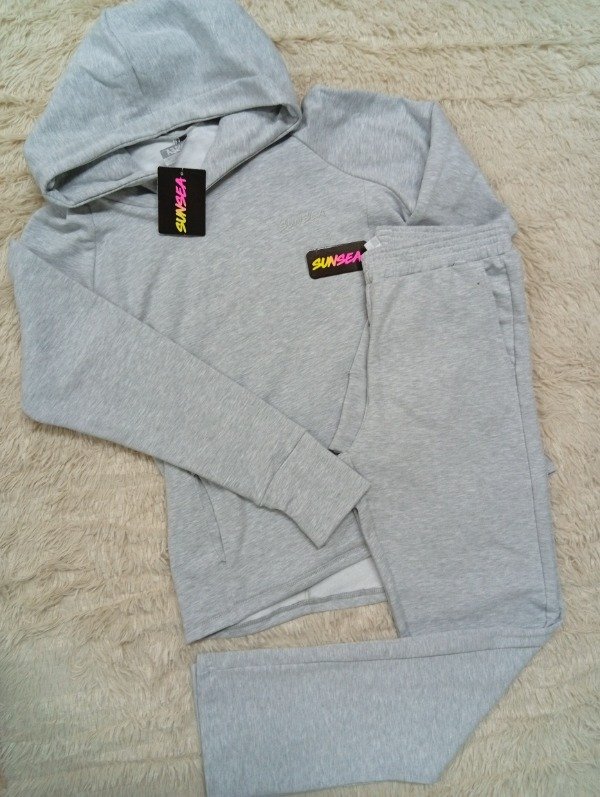 Producto - Conjunto buzo y pantalón algodón gris melange - 0