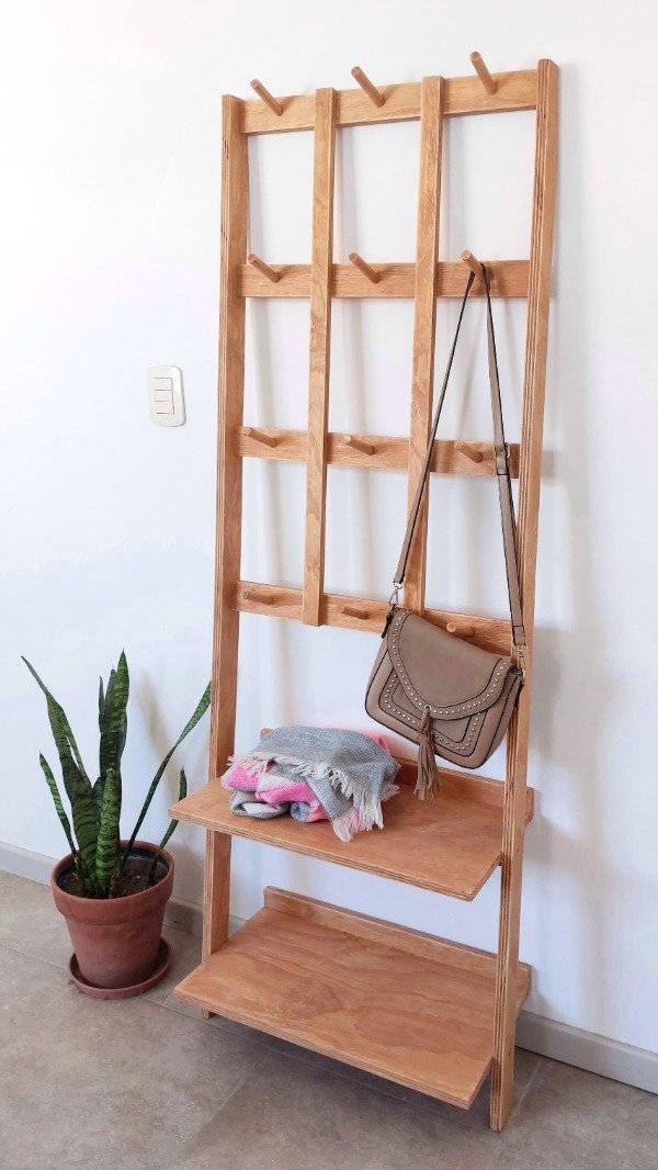 Producto - Perchero de pie con varillas - 2 estantes