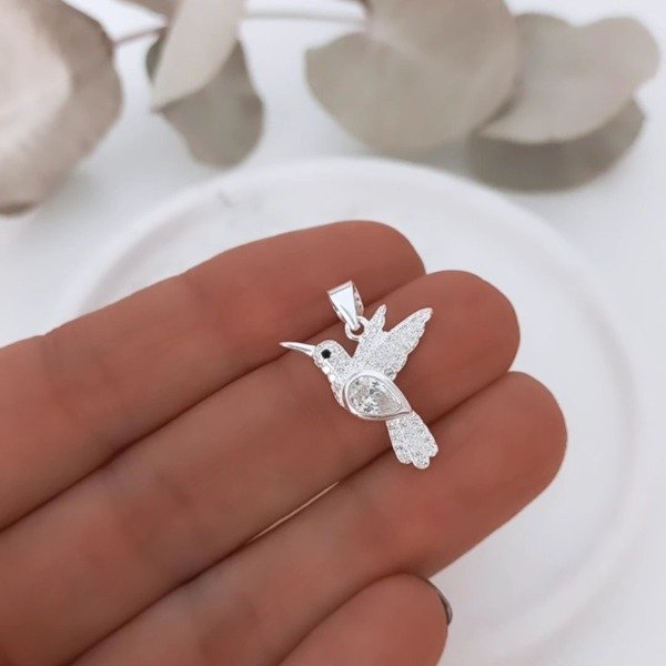 Producto - DIJE COLIBRÍ CUBIC BLANCO  cod 12.3