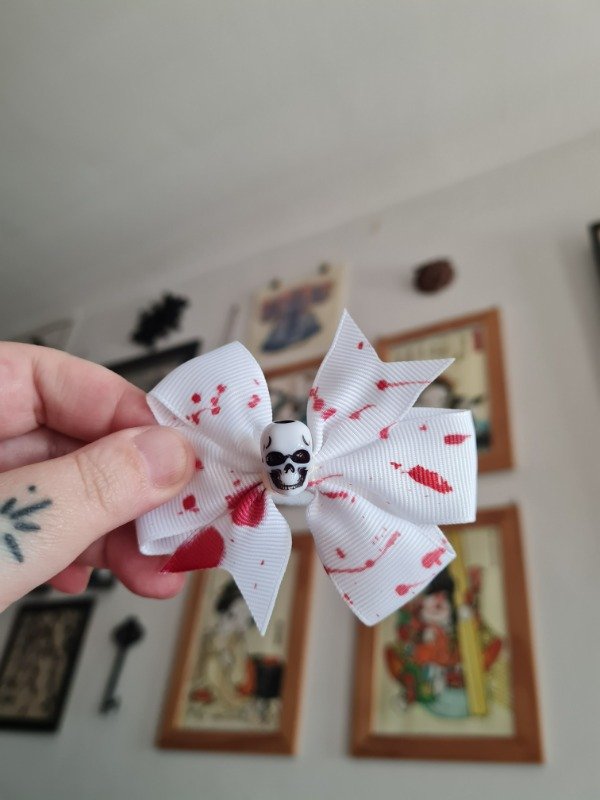 Producto - Colita moño Halloween Skull