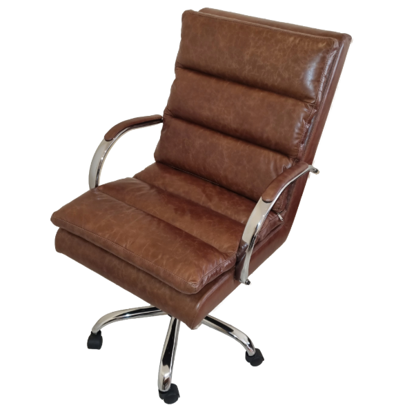 Producto - Sillón Ejecutivo Wolf - Promo Lanzamiento Tapizado en Cuero Quebrado color Suela