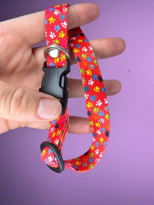 Producto - Collar regulable patitas rojo