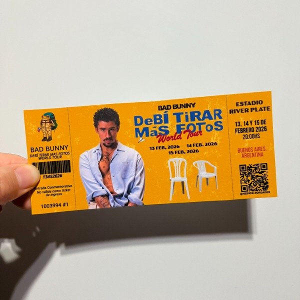 Producto - Entradas de recuerdo 14x6 - BAD BUNNY DTMF World Tour