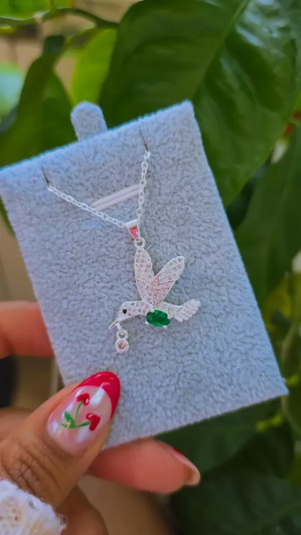 Producto - Collar colibrí verde claro AB