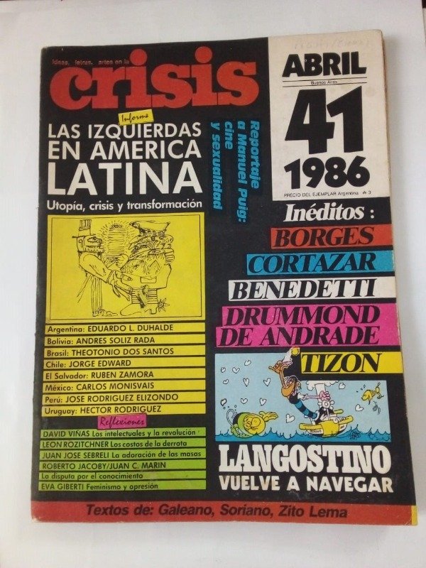 Producto - Crisis #41 - Abril 1986 - Borges Cortazar Benedetti Langostino