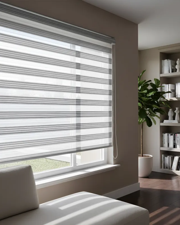 Producto - Cortina Roller Doble Zebra Con Brillo- Eclipse 100cm