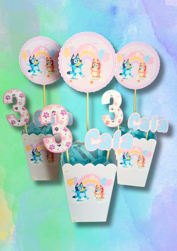 Producto - Centro de mesa - Blueycetro de mesa papel fotográfico