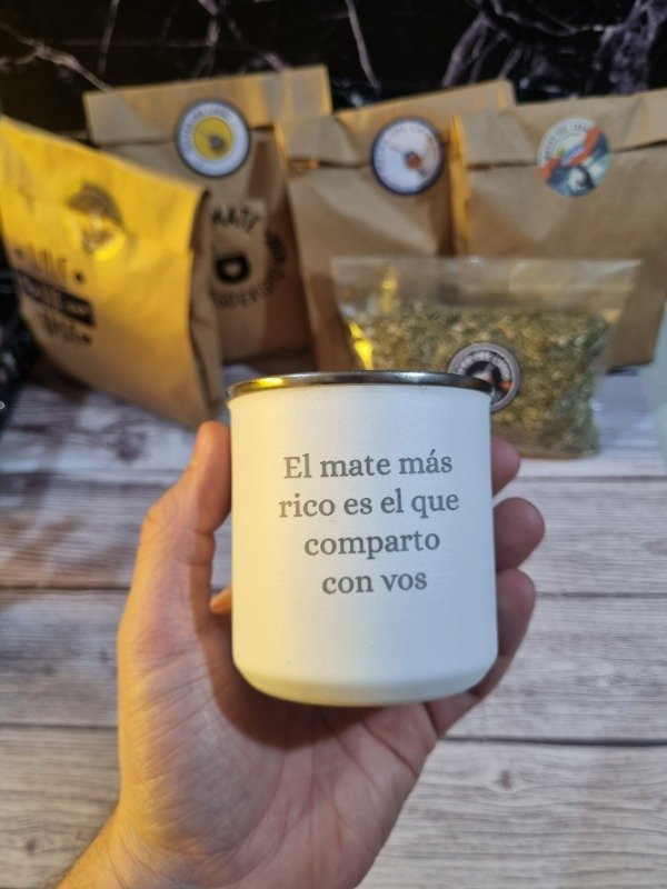 Producto - Mate de acero inoxidable color blanco personalizado - 0