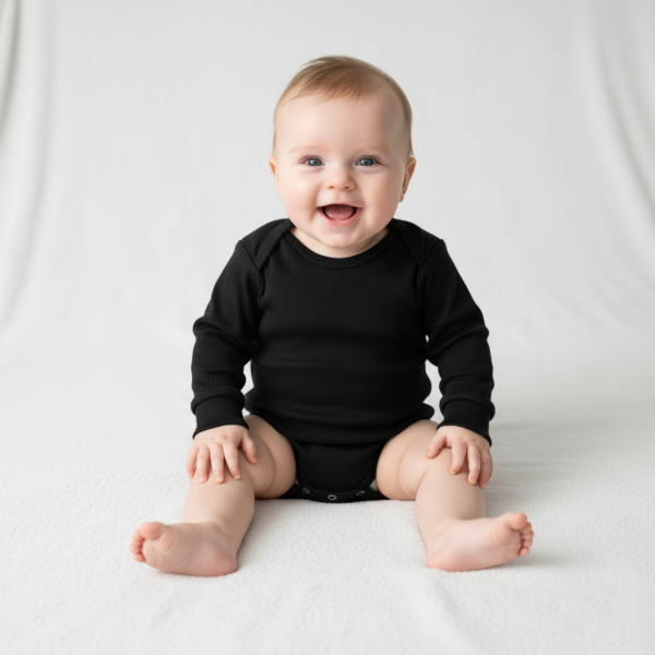 Producto - Bodys con puños RN-12 meses azul y negro