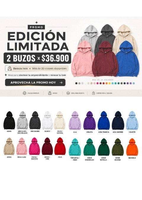 Producto - 2x1 en buzos Lisos - 0