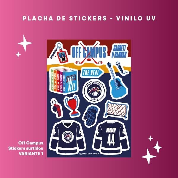 Producto - Plancha Stickers OFF CAMPUS - stickers surtidos - Variante 1