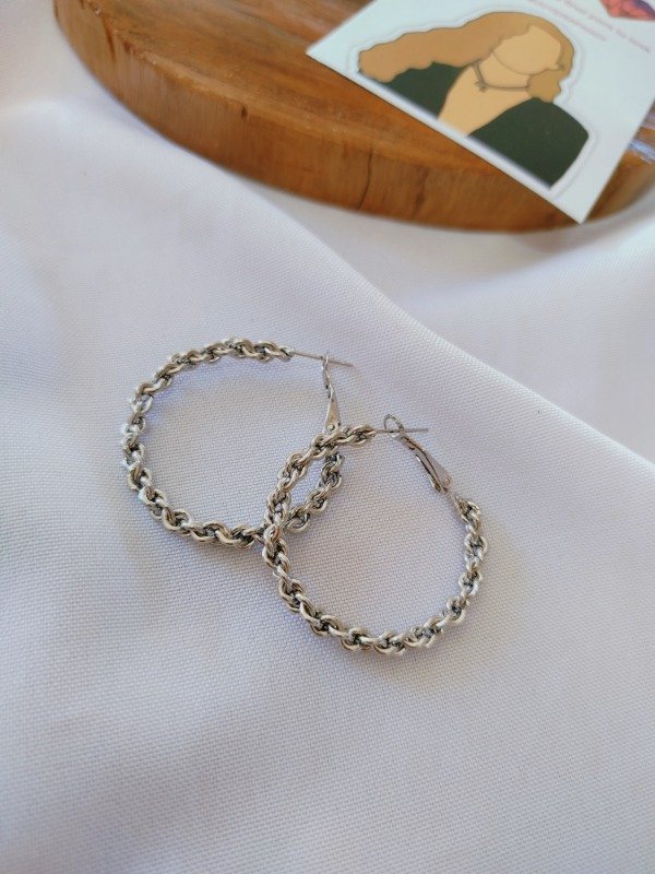 Producto - Argollas chain plateado