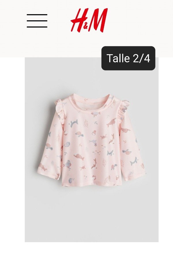 Remera uv HyM talle 2 rosa