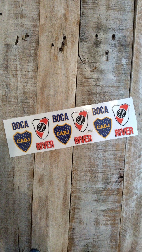 Producto - UV Tiras 8x28cm Escudos Boca/River
