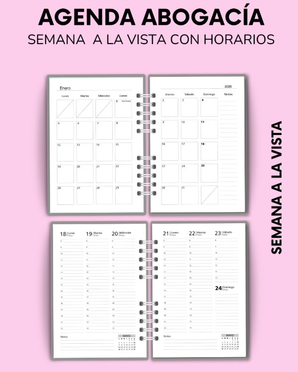 Producto - AGENDA ABOGACÍA  - c/agenda semana a la vista con horarios - 4