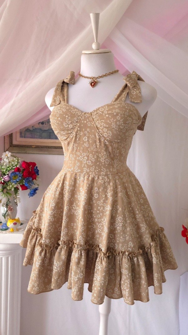 Producto - Vestido Coquette Nadinne Beige! IMPORTADO NUEVO - 8
