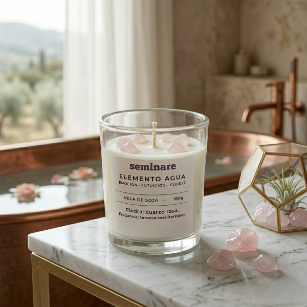 Producto - Vela Aromatizada con inclusión de piedras energéticas