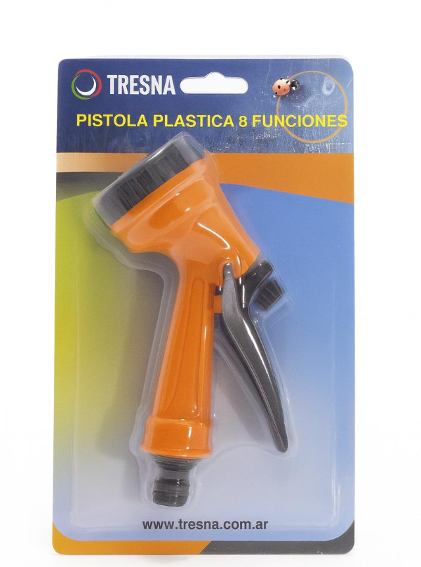 Producto - Pistola de Riego Plástica TRESNA 5 Funciones Versátil y Resistente