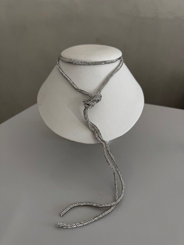 Producto - Collar brillo plata