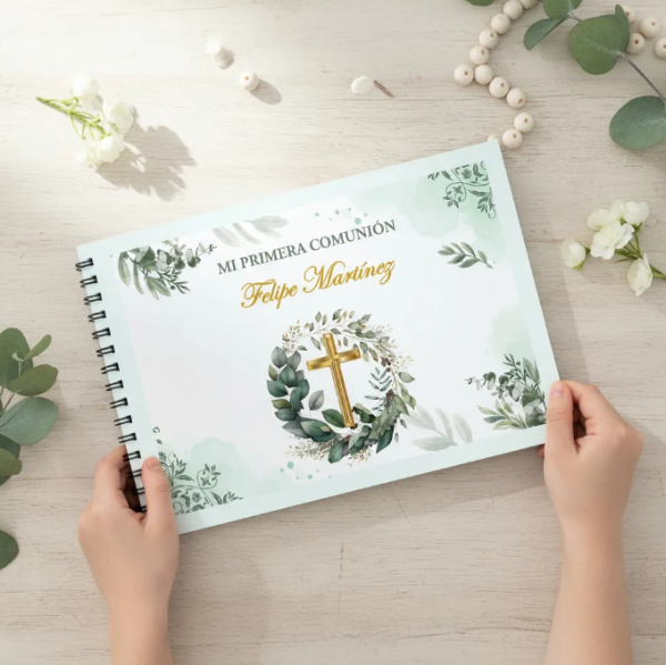 Producto - Kit Imprimible Libro De Firmas Mi Primera Comunión Cruz