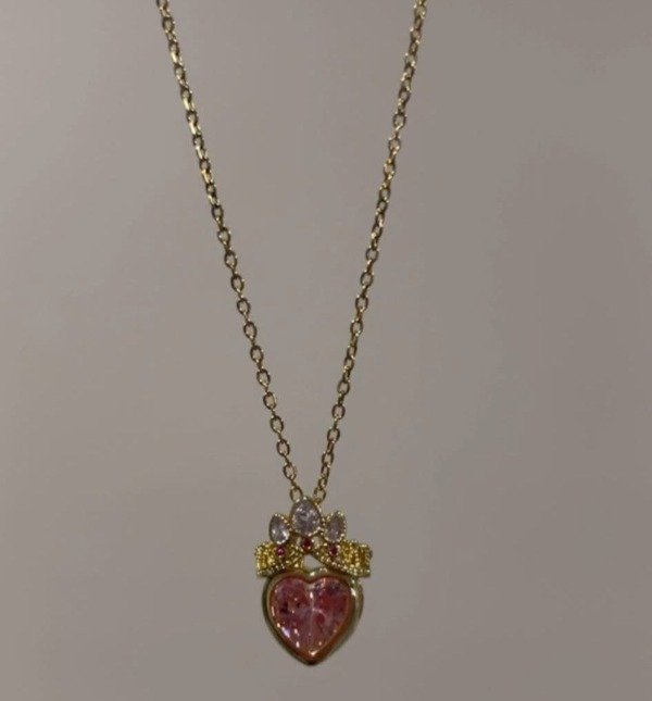 Producto - collar corona con strass rosa