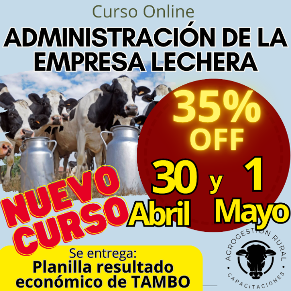 Producto - Curso Online: Administración de la empresa lechera (tambo)