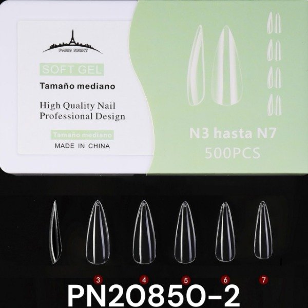 Producto - X500 TIPS TAMAÑO MEDIANO /N3 A N7/ STILETO PARIS NIGHT