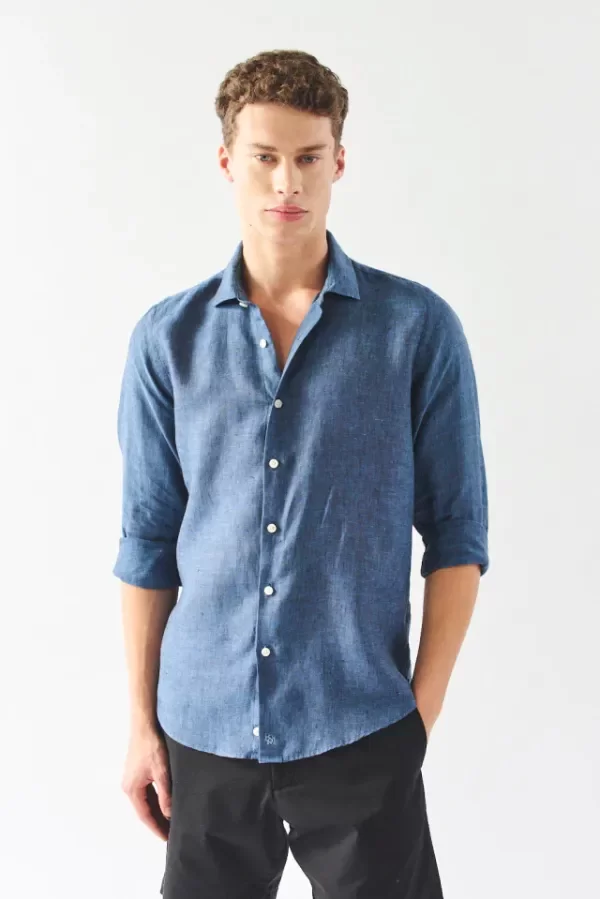 Producto - Camisa Santorini Lino Ml Bensimon Naval