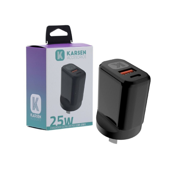 Producto - Cargador 220V 25W USB / Tipo-C - Karsen