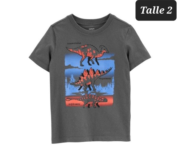 Remera manga corta carters talle 2 gris