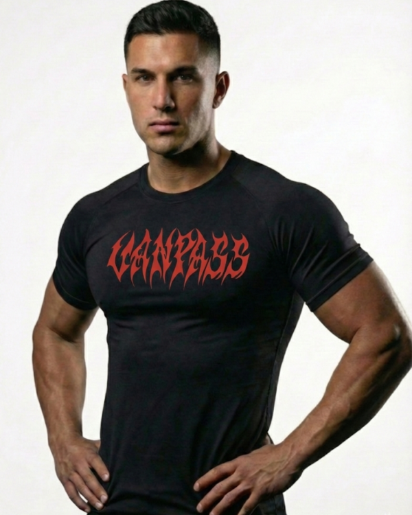 Producto - REMERA COMPRESIÓN VANPASS NEGRA Y ROJA