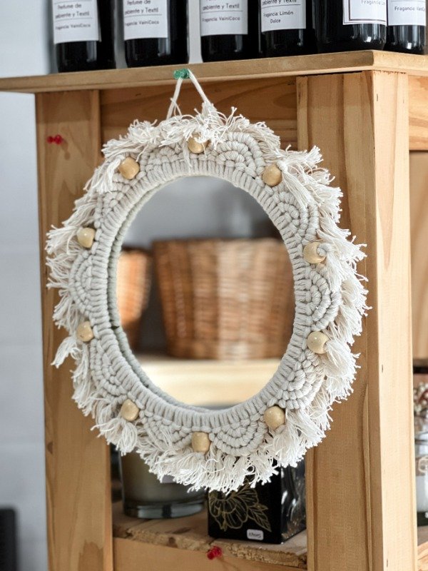 Producto - ESPEJO MACRAME BOLITAS