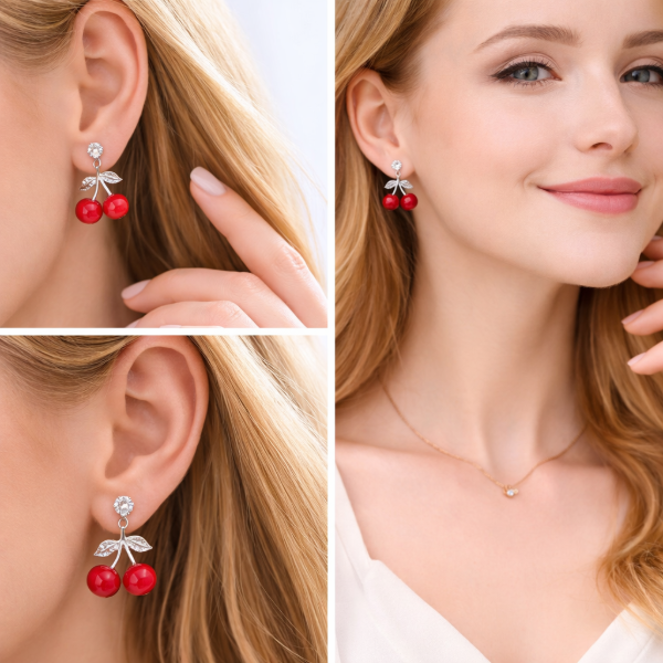 Producto - Aros Colgantes Cereza - 2