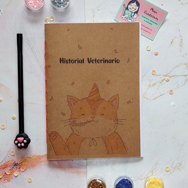Producto - Libreta veterinaria- gato naranja