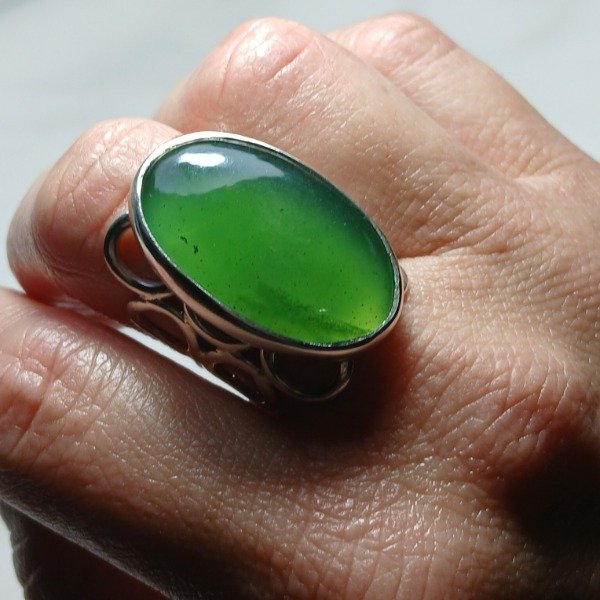Producto - Anillo Plata 925 con Jade - Talle 18 - 0