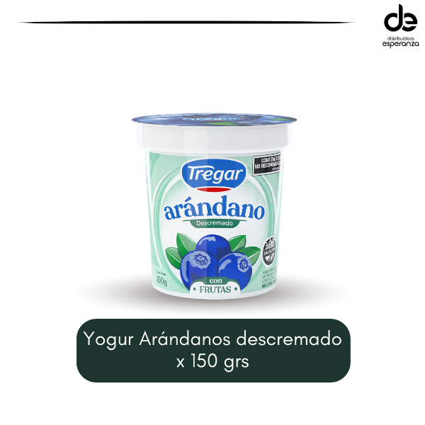 Producto - Yogur descremado Arándanos x 150 grs Tregar
