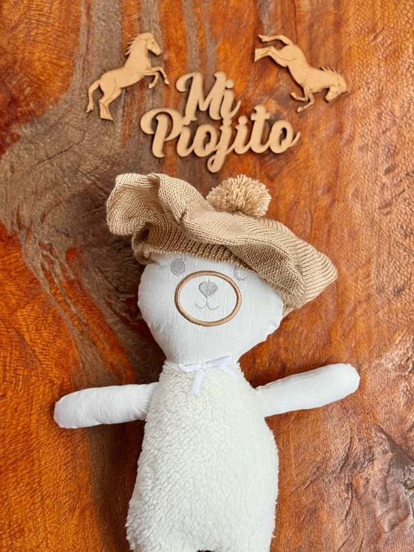 Producto - Boina Hilo Beige Oscuro Pompón - 1