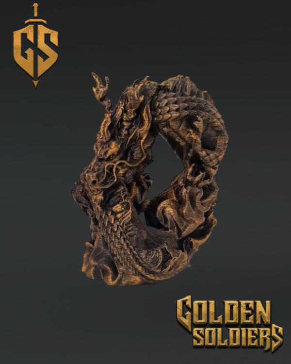 Producto - Dragon Oriental enrollado (Simil Bronce)