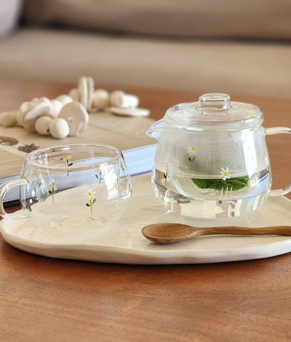 Producto - Tetera vidrio margaritas