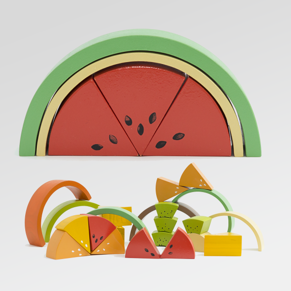 Producto - Bloques de madera - Fruta SANDÍA - 20 cm - Juguete Didáctico