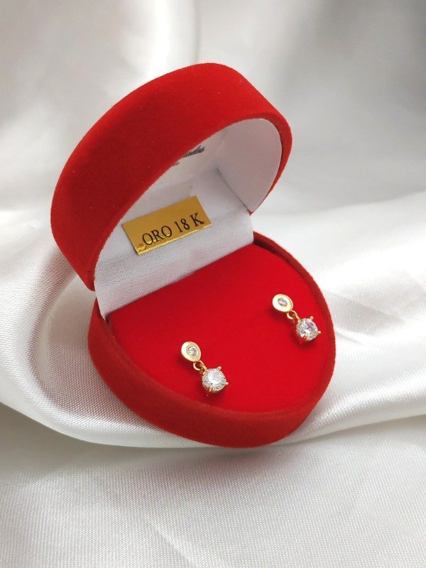 Producto - Aros Colgantes Oro 18kt Punto de Luz Susanito a Rosca - 5