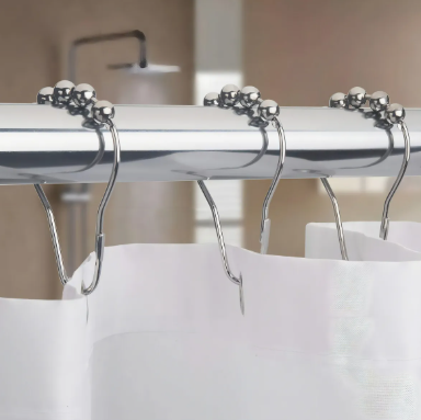 Producto - Cortina De Baño Poliester 180 X 180 Cm 12 Ganchos Roller 55097 COLORES SURT