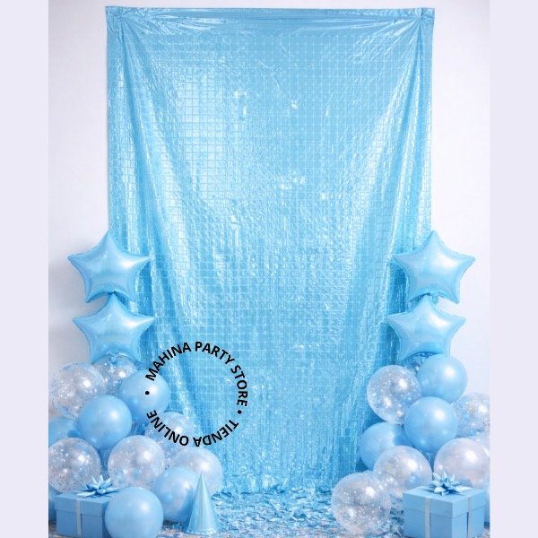 Producto - Cortina cuadrada celeste