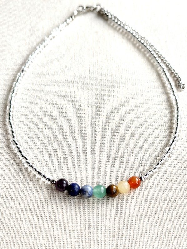 Producto - Gargantilla 7 Chakras - Mostacillas y piedras - 0
