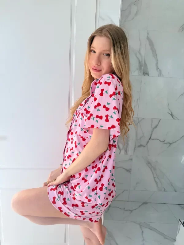 Producto - Pijama Camisero Cerezas