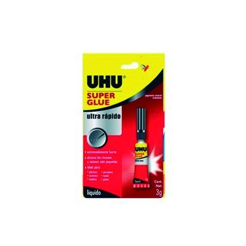 Producto - ADHESIVO SUPER GLUE 3ML LIQUIDO X UNIDAD EN BLISTER UHU