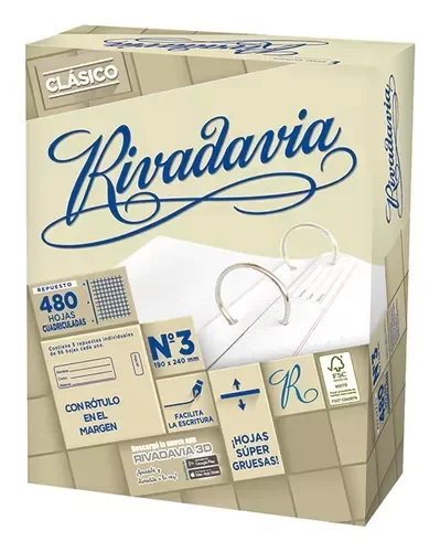 Producto - Repuesto RIVADAVIA x480 hojas