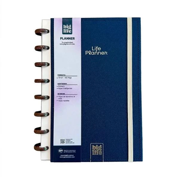 Producto - AGENDA LIFE PLANNER 15X21 LISO 162 PAG